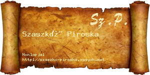 Szaszkó Piroska névjegykártya