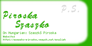 piroska szaszko business card