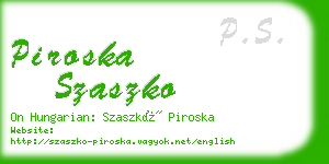 piroska szaszko business card